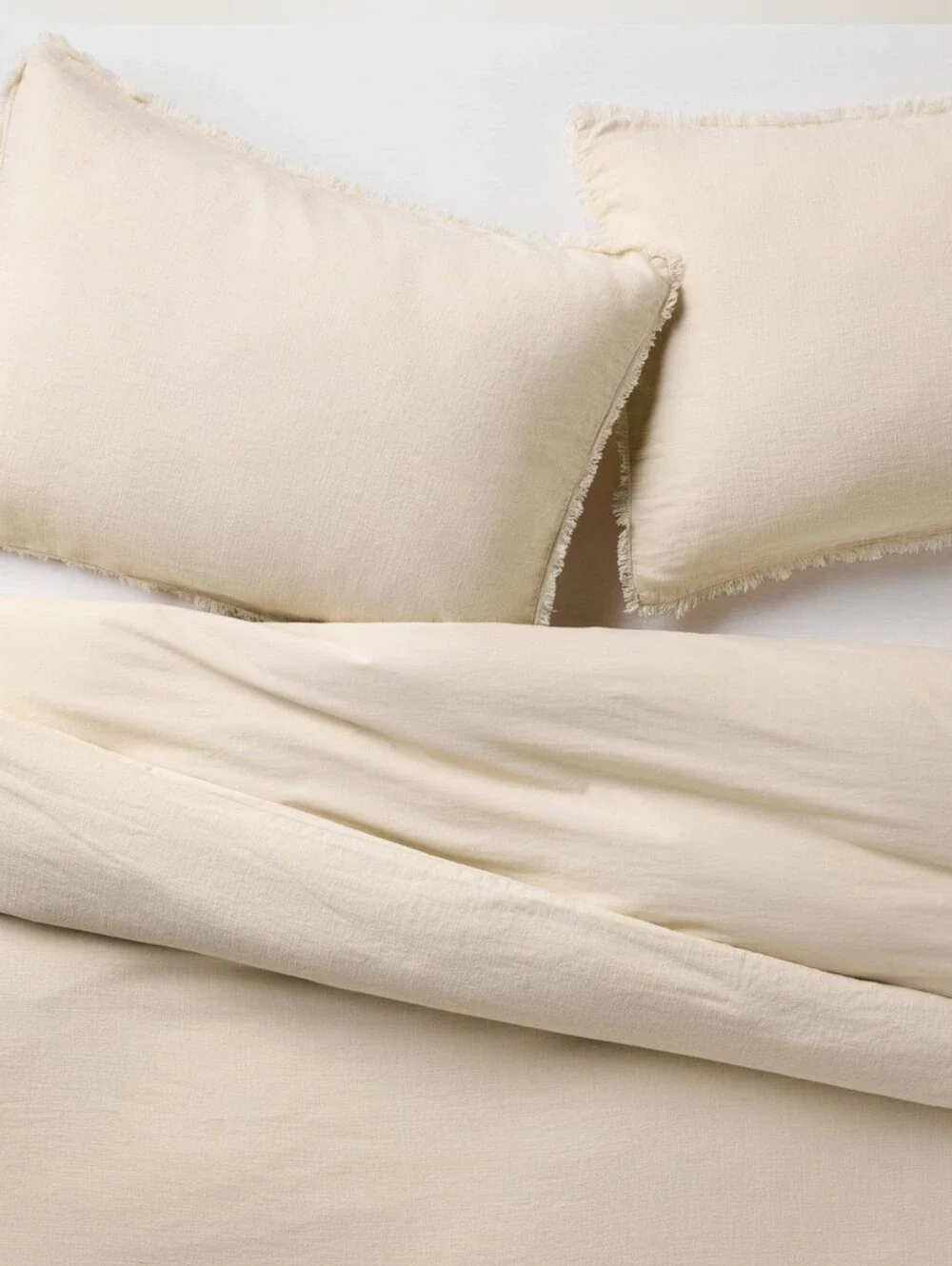 BN Casaluna Target Natural heavyweight linen blend duvet cover, 2 shams set King